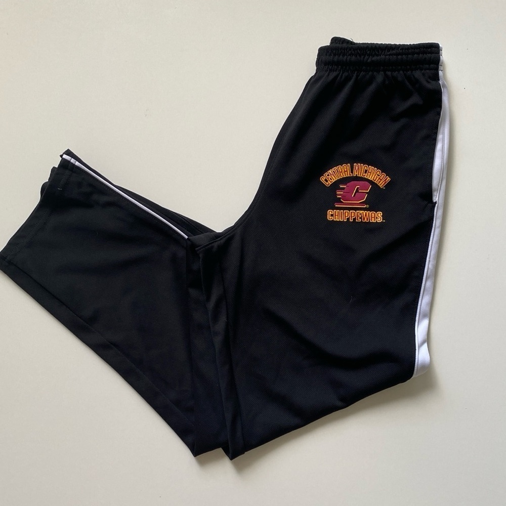 Central Michigan University Chippewas CMU Chips Athletic Black Track Pants Small